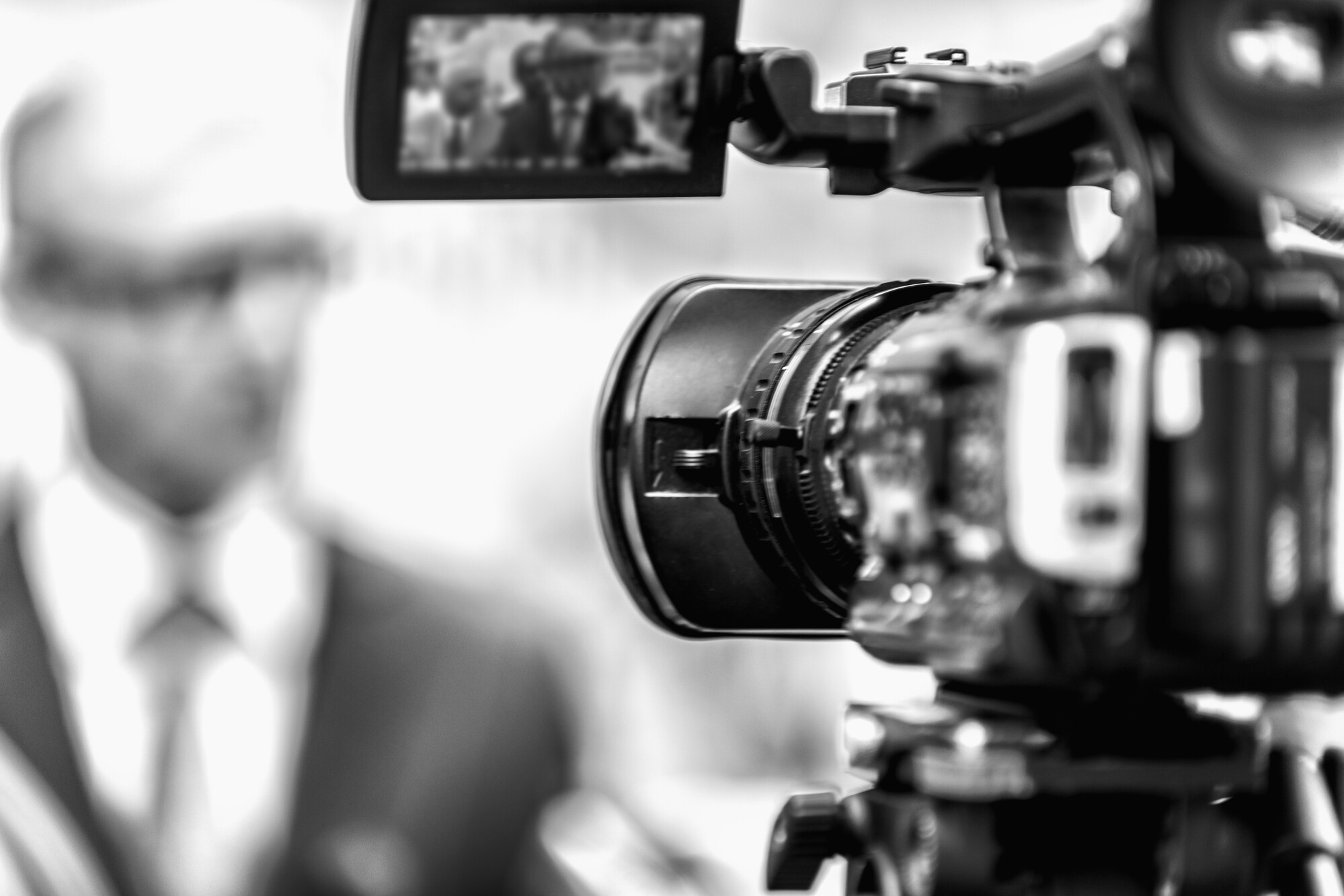 A black and white film being made